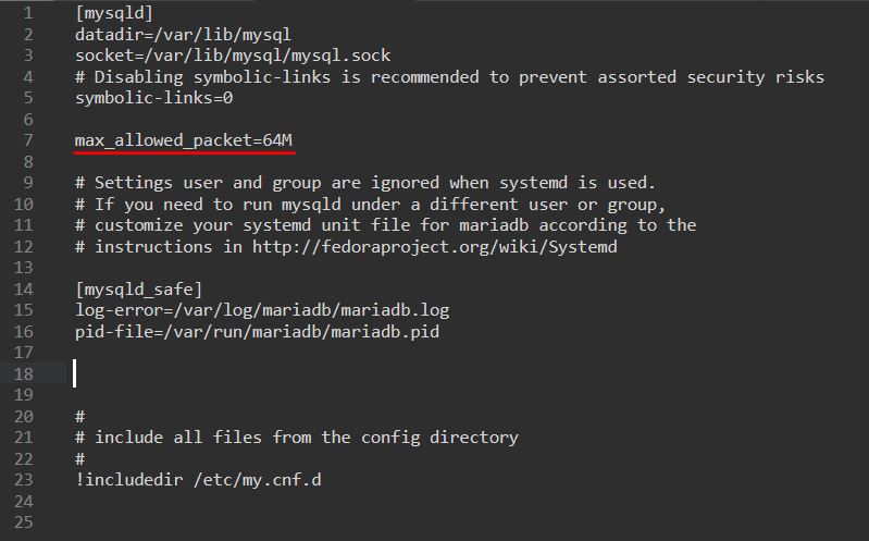 設定max_allow_packet 解決General error: 2006 MySQL server has gone away Raw SQL